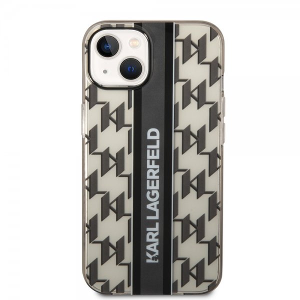 Karl Lagerfeld iPhone 14 Plus Cover Monogram Vertical Stripe Sort