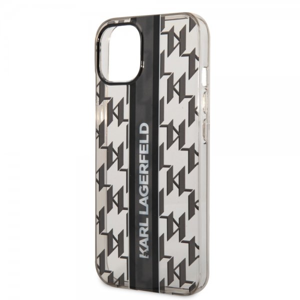 Karl Lagerfeld iPhone 14 Plus Cover Monogram Vertical Stripe Sort