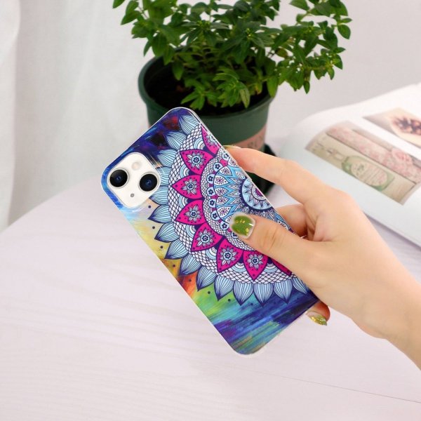 iPhone 14 Plus Cover Motiv Blå Mandala