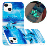 iPhone 14 Plus Cover Motiv Blå Sommerfugle