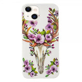 iPhone 14 Plus Cover Motiv Blomster og Hjort