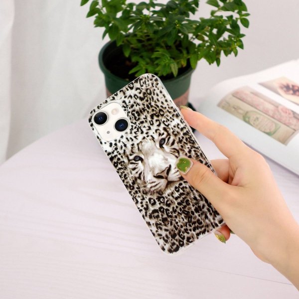 iPhone 14 Plus Cover Motiv Hvid Tiger