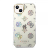 Guess iPhone 14 Plus Cover Peony Glitter Hvid