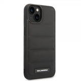 Karl Lagerfeld iPhone 14 Plus Cover Quilted Nylon Puffy Case Logo Plate Sort