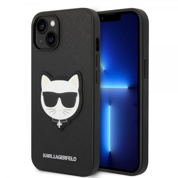 Karl Lagerfeld iPhone 14 Plus Cover Saffiano Choupette Sort