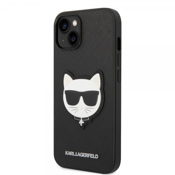 Karl Lagerfeld iPhone 14 Plus Cover Saffiano Choupette Sort