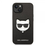 Karl Lagerfeld iPhone 14 Plus Cover Saffiano Choupette Sort