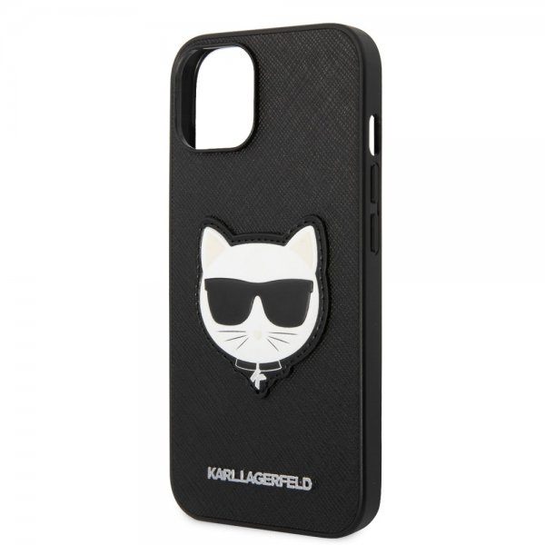 Karl Lagerfeld iPhone 14 Plus Cover Saffiano Choupette Sort