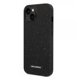 Karl Lagerfeld iPhone 14 Plus Cover Solid Glitter Plaque Logo Sort