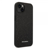 Karl Lagerfeld iPhone 14 Plus Cover Solid Glitter Plaque Logo Sort