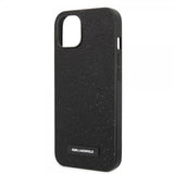 Karl Lagerfeld iPhone 14 Plus Cover Solid Glitter Plaque Logo Sort