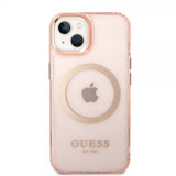 Guess iPhone 14 Plus Cover Translucent MagSafe Rosa