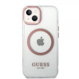 Guess iPhone 14 Plus Cover Gennemsigtig MagSafe Rosa Gennemsigtig