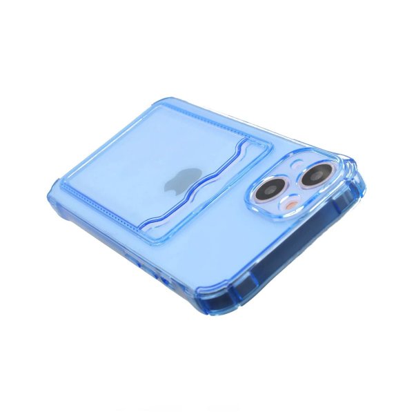 iPhone 14 Plus Cover Kortholder Stødsikkert Blå