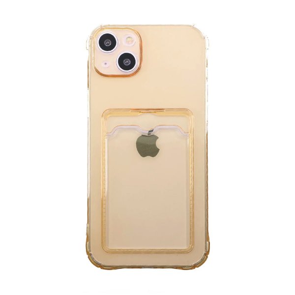 iPhone 14 Plus Cover Kortholder Stødsikkert Gul