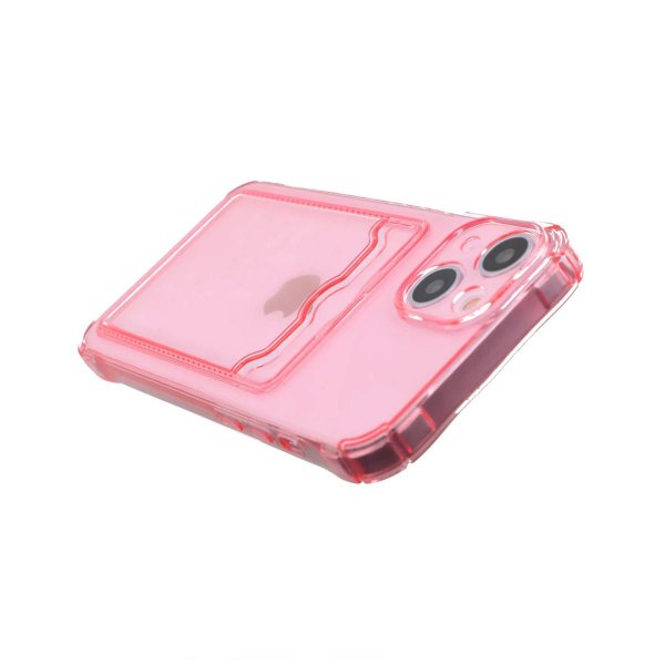 iPhone 14 Plus Cover Kortholder Stødsikkert Rosa