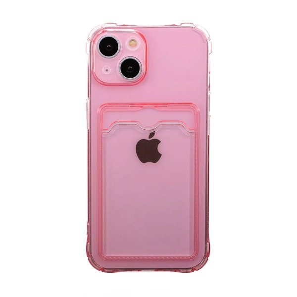 iPhone 14 Plus Cover Kortholder Stødsikkert Rosa
