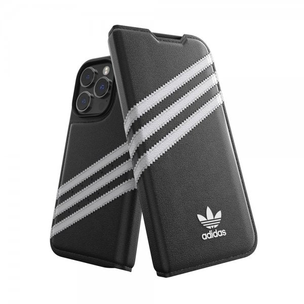 Adidas iPhone 14 Pro Cover 3 Stripes Booklet Case Sort Hvid