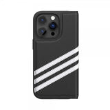 Adidas iPhone 14 Pro Cover 3 Stripes Booklet Case Sort Hvid