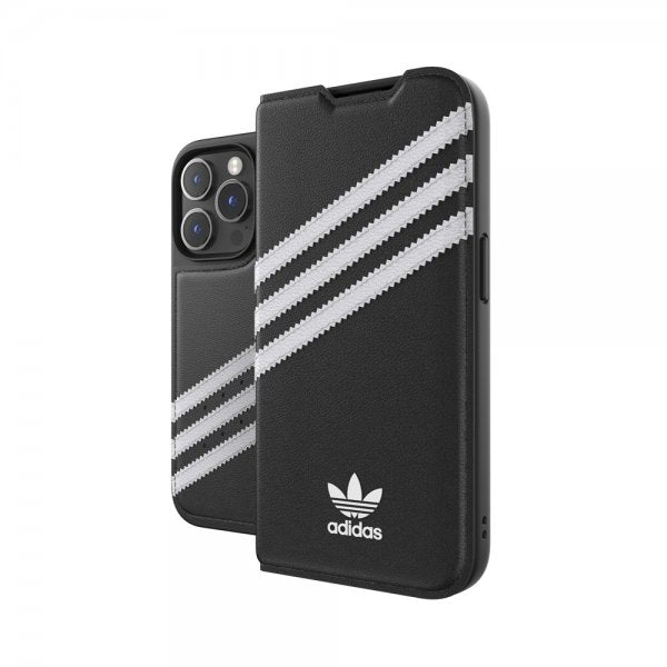Adidas iPhone 14 Pro Cover 3 Stripes Booklet Case Sort Hvid