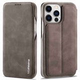 Lc.Imeeke iPhone 14 Pro Flip Cover Mørkebrun
