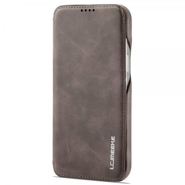 Lc.Imeeke iPhone 14 Pro Flip Cover Mørkebrun