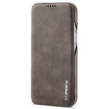 Lc.Imeeke iPhone 14 Pro Flip Cover Mørkebrun