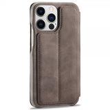 Lc.Imeeke iPhone 14 Pro Flip Cover Mørkebrun
