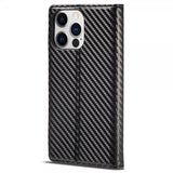 Lc.Imeeke iPhone 14 Pro Cover Kulfibertekstur Rød Stribe Vertikal