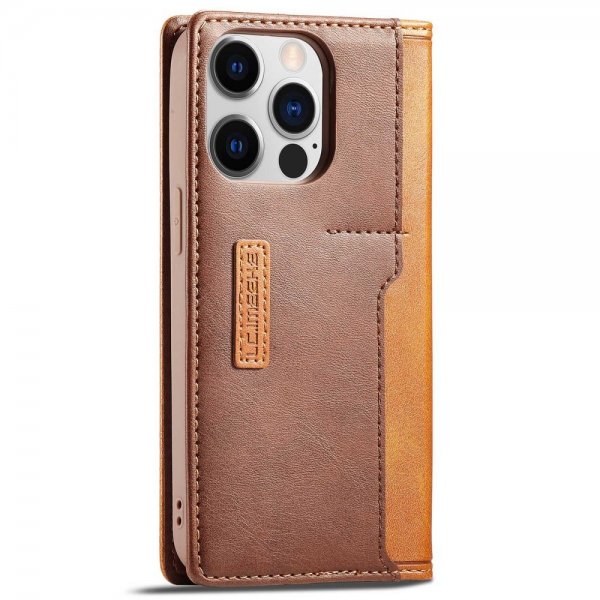 Lc.Imeeke iPhone 14 Pro Cover Kortrum Udvendig Brun