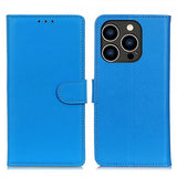 iPhone 14 Pro Cover Litchi Blå