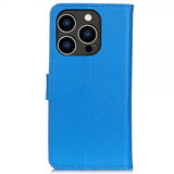 iPhone 14 Pro Cover Litchi Blå