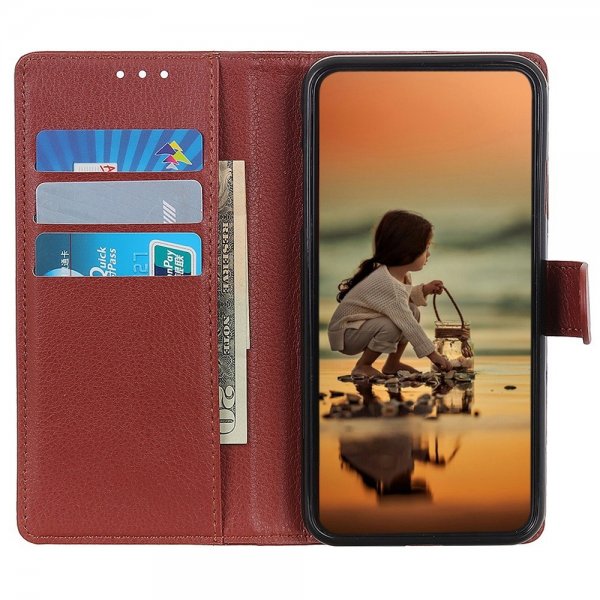iPhone 14 Pro Cover Litchi Brun