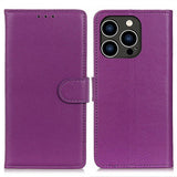 iPhone 14 Pro Cover Litchi Lilla