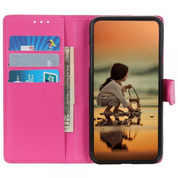 iPhone 14 Pro Cover Litchi Magenta