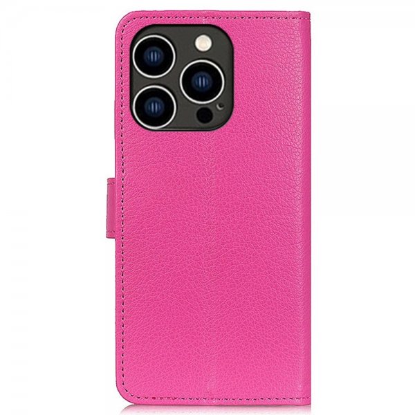 iPhone 14 Pro Cover Litchi Magenta