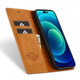Lc.Imeeke iPhone 14 Pro Flip Cover med kortholder Brun