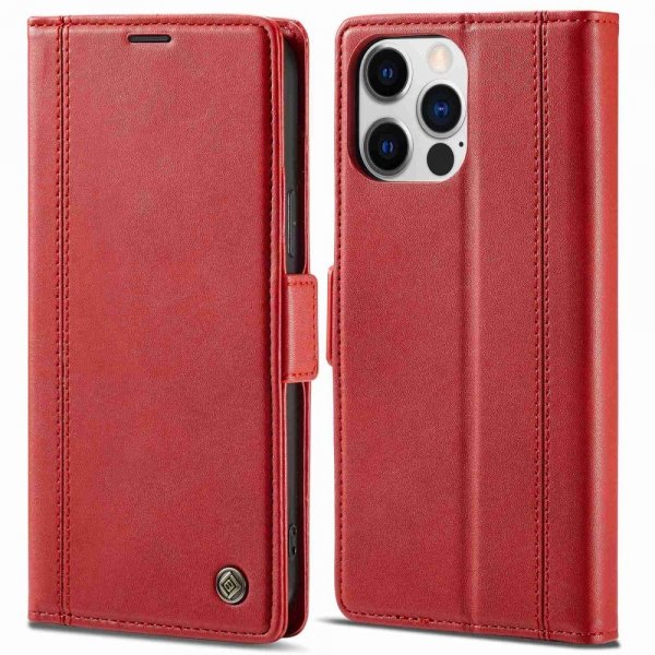 Lc.Imeeke iPhone 14 Pro Cover med Kortlomme Rød