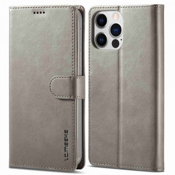 Lc.Imeeke iPhone 14 Pro Cover med Kortlomme og Standfunktion Grå
