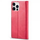 Lc.Imeeke iPhone 14 Pro Cover med Kortlomme Standerfunktion Magenta