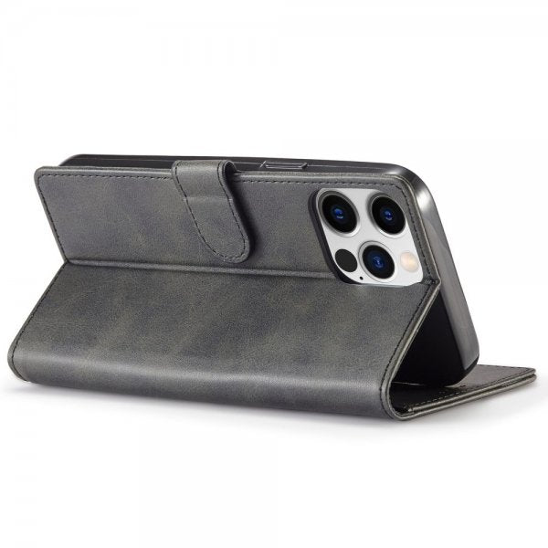 Lc.Imeeke iPhone 14 Pro Cover med Kortlomme og Stativfunktion Sort