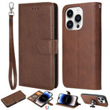 iPhone 14 Pro Cover med aftageligt etui KT Leather Series-3 Brun