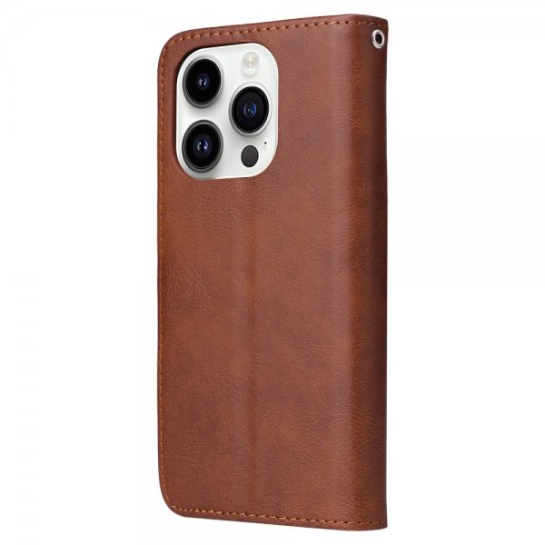 iPhone 14 Pro Cover med aftageligt etui KT Leather Series-3 Brun