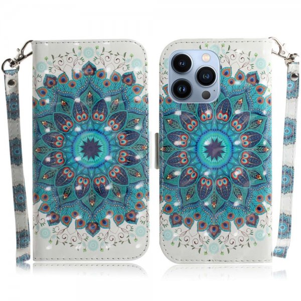 iPhone 14 Pro Cover Motiv Blå Mandala
