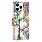 iPhone 14 Pro Cover Motiv Farverigt Træ