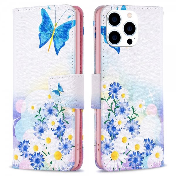 iPhone 14 Pro Cover Motiv Sommerfugle og Blomster