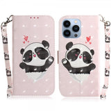 iPhone 14 Pro Cover Motiv Panda Hjerter