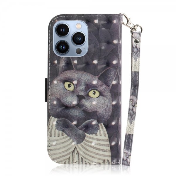 iPhone 14 Pro Cover Motiv Sort Kat