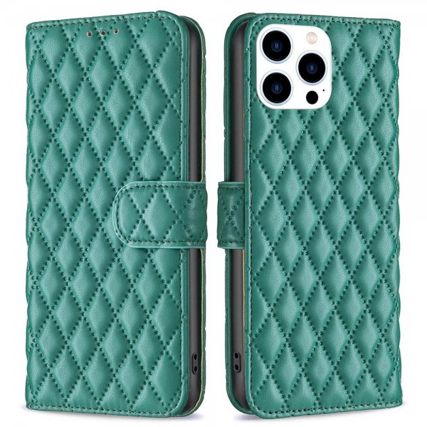iPhone 14 Pro Cover Diamantmønster Grøn