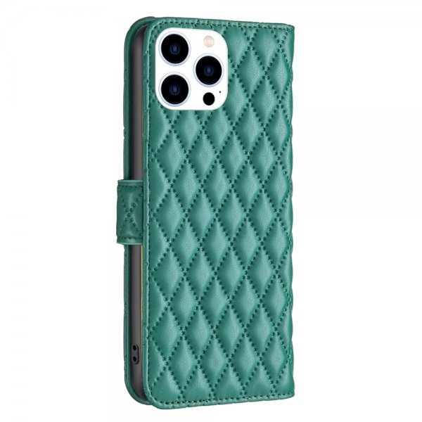 iPhone 14 Pro Cover Diamantmønster Grøn